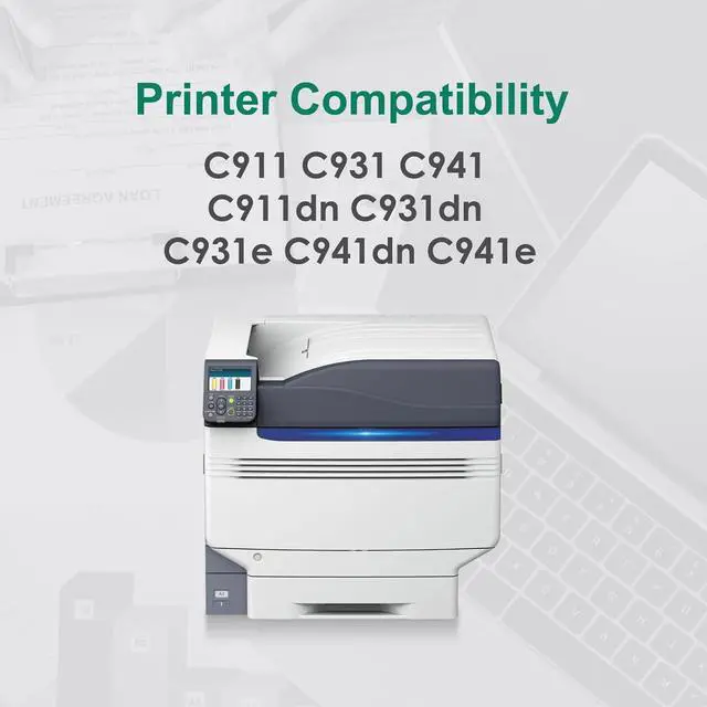 Alt view image 2 of 7 - Ennovor Compatible C911 C931 C941 Toner for OKI 45536424 45536423 45536422 45536421 Toner Cartridges Replacement Set for C911 C931 C941 C911dn C931dn C931e C941dn C941e Printers (4 Pack)