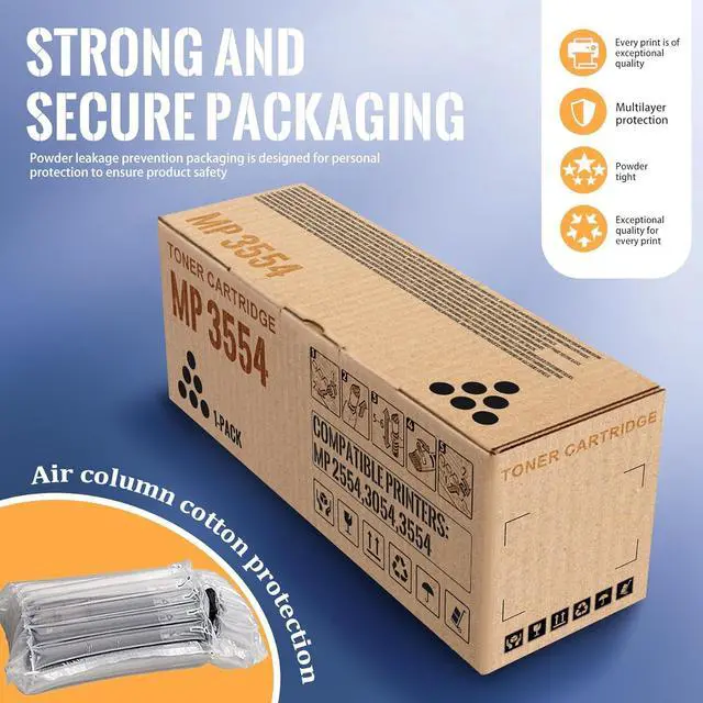 Alt view image 5 of 6 - Ennovor 1 Pack MP 3554 Black Toner Cartridge Replacement for Ricoh 841993 Work with MP 2554 3054 3554 | 841993