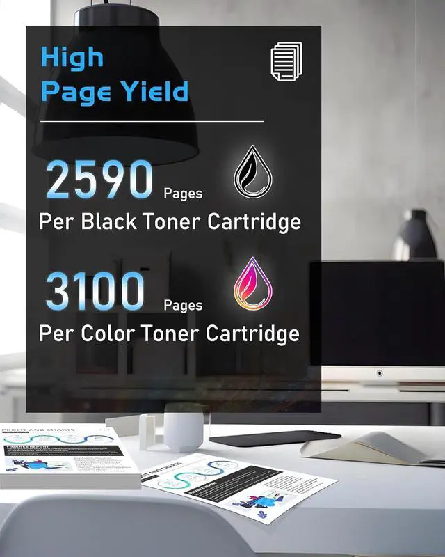Alt view image 3 of 7 - Ennovor 305A Black, Cyan, Magenta, Yellow Toner Cartridges (4-Pack) | Replacement for HP 305A Toner Works with Laserjet Pro 300 M351, 300 MFP M375, 400 M451, 400 MFP M475 | CE305AQ1