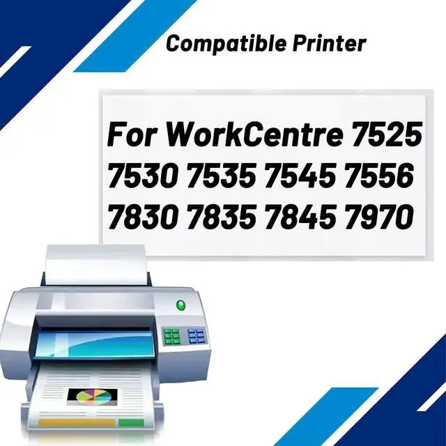 Alt view image 2 of 7 - Ennovor 006R01509 006R01510 006R01511 006R01512 Toner Cartridge Compatible for Xerox WorkCentre 7525 7530 7535 7545 7556 7830 7835 7845 7970 Printers, High Yield Printing 1*Black
