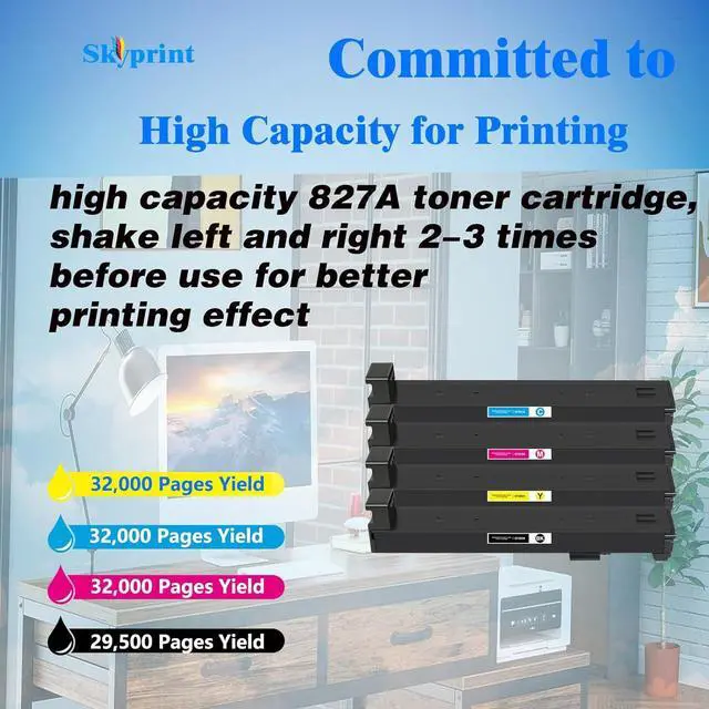 Alt view image 3 of 5 - M880 827A Toner Cartridges Replacement for HP 827A Toner Use for HP Enterprise Flow MFP M880 M880z M880z+ M880z+ NFC Printers CF300A CF301A CF302A CF303A