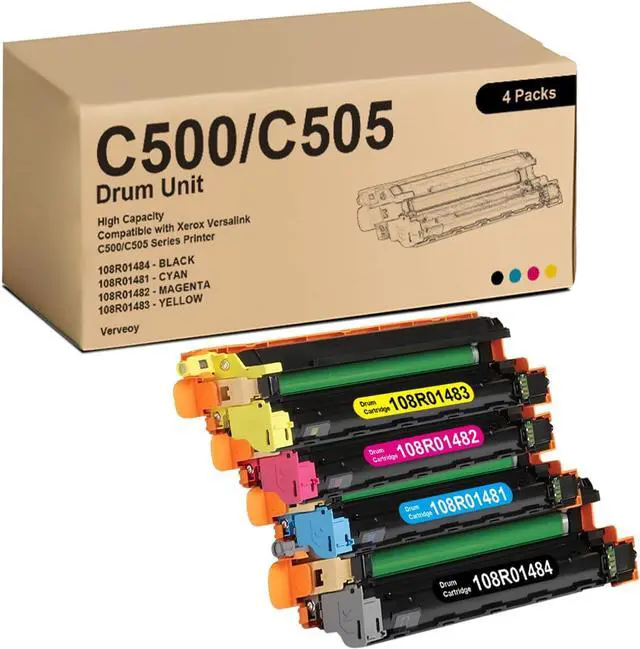 Main image of Ennovor Versalink C500/C505 Imaging Drum Unit High Capacity 40K Pages Replacement for Xerox 108R01484 Black 108R01481 108R01482 108R01483 Drum Cartridge for VersaLink C500 C505 Series Printer (4-Pack)