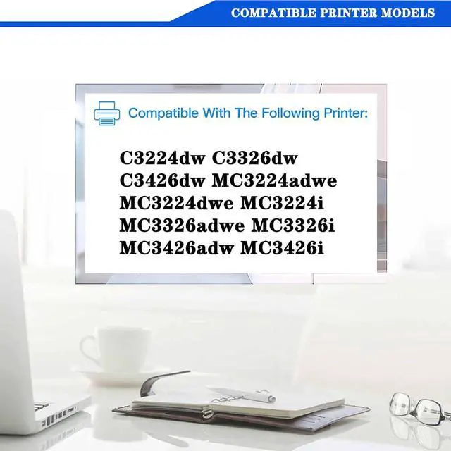 Alt view image 2 of 7 - Ennovor Compatible Toner Cartridge Refill Toner Powder for Lexmark C3224dw C3326dw C3426dw MC3224adwe MC3224dwe MC3224i MC3326adwe MC3326i MC3426adw MC3426i Printer 8Pack