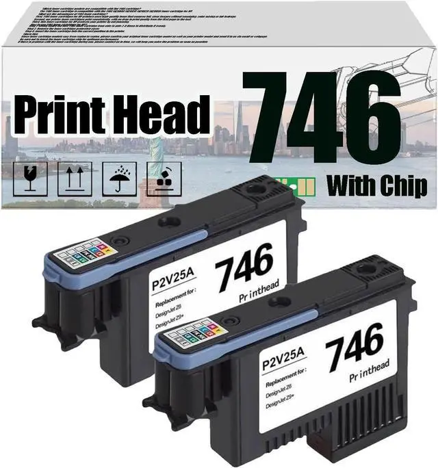 Main image of Ennovor 746 P2V25A Print Head, Compatible for HP DesignJet Z6 & Z9+ Large Format Printers  High Print Volume with Chip 2 pcs