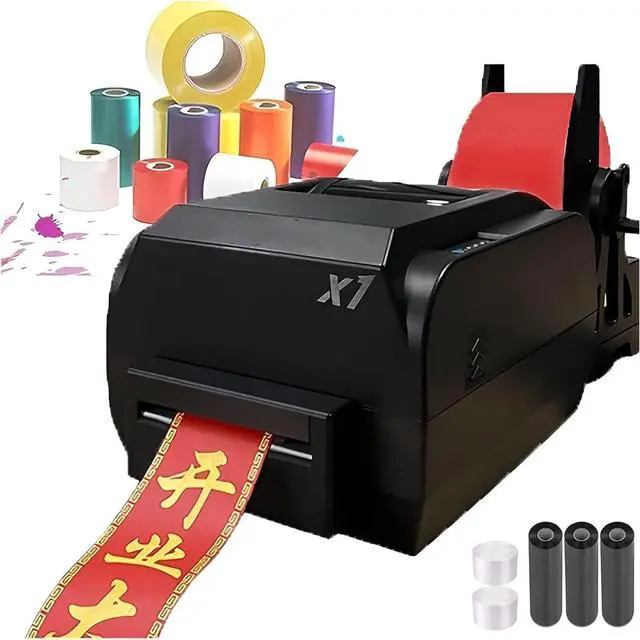 Main image of Ennovor Satin Ribbon Printer Machine, Digital Thermal Ribbon Hot Foil Stamping Printing Machine, Lanyard Textile Foil Stamping Fabric Label Printer, 200DPI, 150mm/s,Supports 50+ Languages,SingleRow