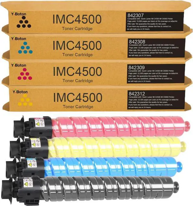 Main image of Ennovor IM C4500 IM C6000 IMC4500 IMC6000 Toner Cartridge 842279 842280 842281 842282 Replacement for IM C4500 IM C5500 IM C6000 Printer (4-Pack,Black Cyan Magenta Yellow)