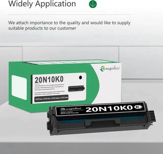 Alt view image 5 of 6 - Ennovor CS331/CS331 Black Toner Cartridge 20N10K0 Compatible Replacement for Lexmark 20N10K0 Black Toner Cartridge Work fit with CS331dw, CS431dw, CX331adwe, CX431adw Printer[1Pack, 1800 Pages]