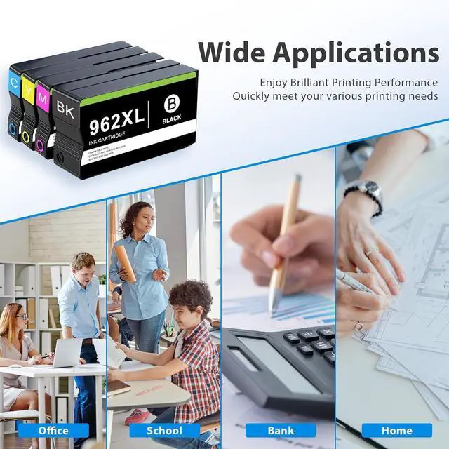 Alt view image 7 of 7 - Ennovor Compatible 962 Ink Cartridge Combo Pack Replacement for HP 962 962 XL Ink Cartridge Black and Color for OfficeJet Pro 9010 9012 9015 9016 9018 9019 9020 9022 9025 Printer, 4-Pack 962XL