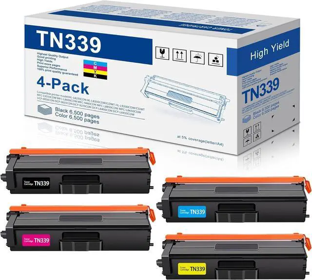 Main image of Ennovor TN339 TN-339BK TN-339C TN-339M TN-339Y Super High Yield Toner cartridges Replacement for Brother TN 336 Toner Cartridges for HL-L8350CDW MFC-L8850CDW MFC-L8600CDW Toner (BK/C/M/Y 4 Pack)