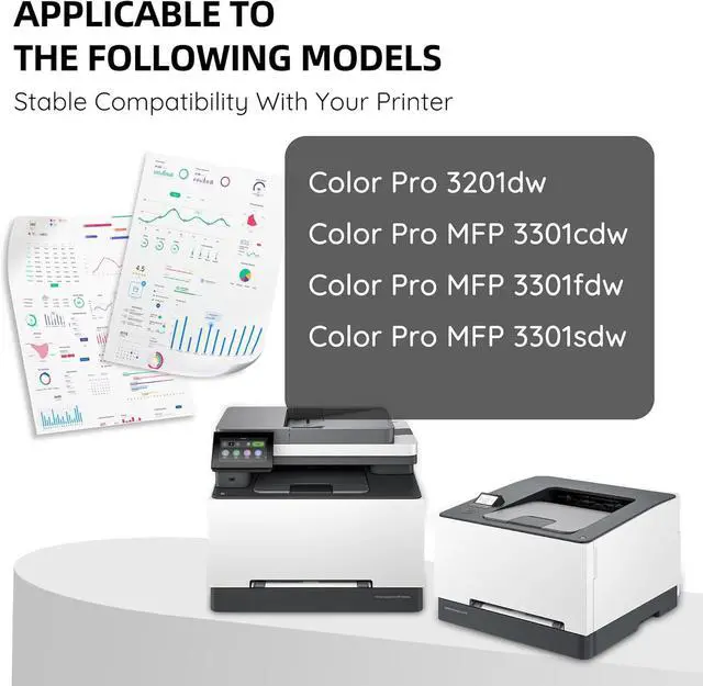 Alt view image 5 of 7 - Ennovor 218A Toner (with chip) 3201dw 3301fdw Toner, Replacement for HP 218A Toner Cartridges 4 Pack Work with Color Laserjet Pro 3201dw; MFP 3301cdw 3301fdw 3301sdw | HP218 HP218A