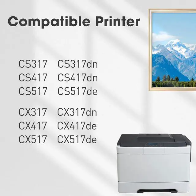 Alt view image 2 of 6 - Ennovor 71B0010 Toner Cartridge Replacement for Lexmark 71B0010 71B10K0 71B10C0 71B10M0 71B10Y0 for Lexmark CS317 CS417 CS317dn CX317dn CS417dn CX417de CX317 Printer (3,000 Pages, BCMY, 4-Pack)