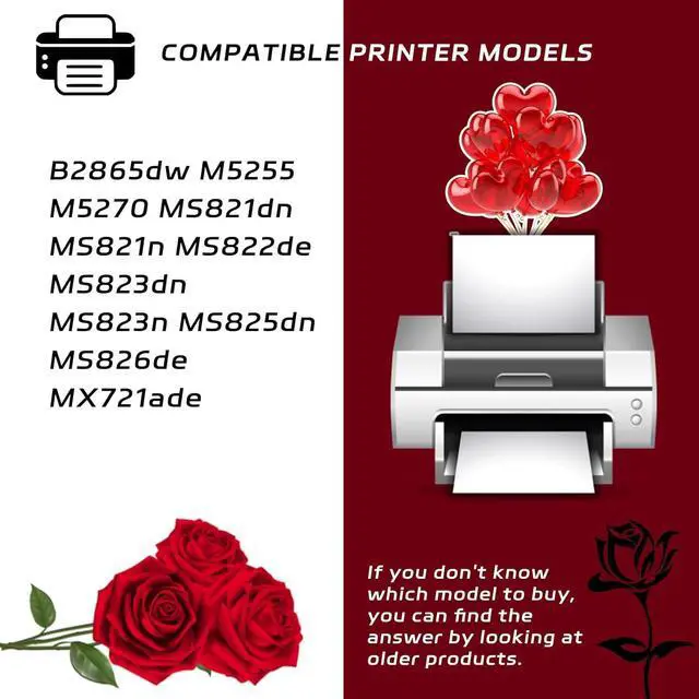 Alt view image 2 of 7 - Ennovor 41x1115(110V) Fuser Unit Compatible for Lexmark B2865dw M5255 M5270 MS821dn MS821n MS822de MS823dn MS823n MS825dn MS826de Printers (1 Set)
