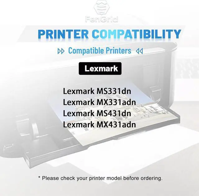 Alt view image 2 of 5 - Ennovor 55B1H00 Toner Cartridge, Black, 15,000 Page Yield, Works with Printer Models Lexmark MS431 MS431dn MS431dw MS331 MS331dn MX331 MX331adn MX431 MX431adn MX431adw