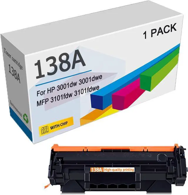 Main image of Ennovor 138A W1380A Black Toner Cartridges (with Chip) Compatible for HP Laserjet Pro 3001dw 3001dwe MFP 3101fdw 3101fdwe Printers, High-Yield 1500 Pages,Black-1 Pack