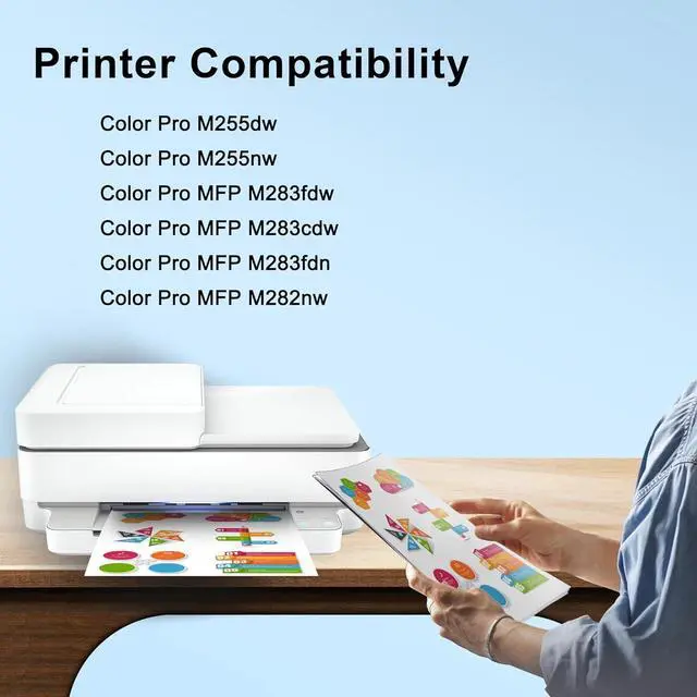 Alt view image 3 of 7 - Ennovor 206X Toner Cartridges 4 Pack Compatible Replacement for HP 206X 206A Toner Works with HP Color Pro MFP M283fdw M283cdw M283fdn M282mw Pro M255dw M255nw M283 M255 Printer (with Chip)