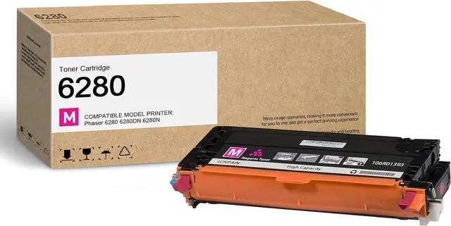 Main image of Ennovor 6280 High Capacity Toner Cartridge (1Pack, Magenta) - Compatible 106R01393, Toner Cartridge Replacement for Xerox Phaser 6280 6280DN Printer