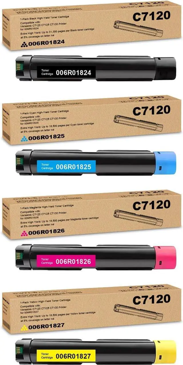 Main image of Ennovor Remanufactured C7120 Extra High Yield Toner Cartridge Replacement for Xerox Versalink 006R01824 006R01825 006R01826 006R01827 for VersaLink C7120 C7125 C7130 Printer ( BK C M Y ) 4 Pack