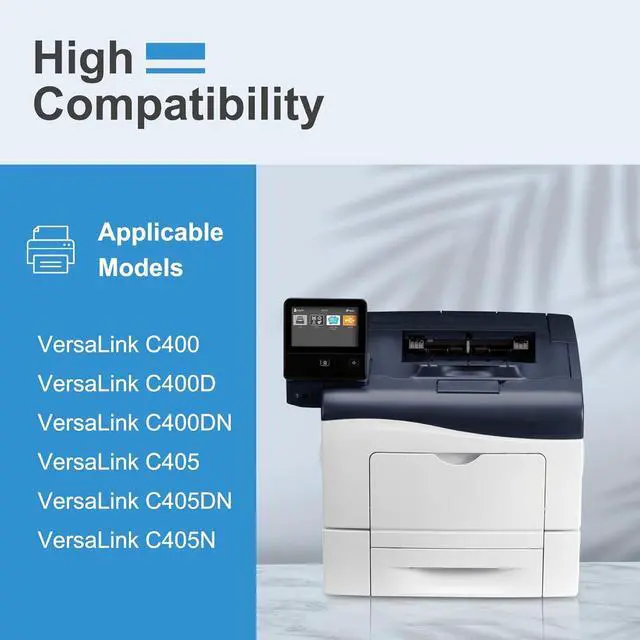 Alt view image 3 of 7 - VersaLink C400 / C405 Toner Cartridge 4 Pack (BK/C/M/Y) - High Capacity 106R03512 106R03513 106R03514 106R03515 Toner Set Replacement for Xerox VersaLink C405 C400 C400D C400DN C405 C405DN Printer