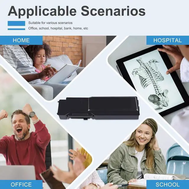 Alt view image 6 of 7 - VersaLink C400 / C405 Toner Cartridge 4 Pack (BK/C/M/Y) - High Capacity 106R03512 106R03513 106R03514 106R03515 Toner Set Replacement for Xerox VersaLink C405 C400 C400D C400DN C405 C405DN Printer