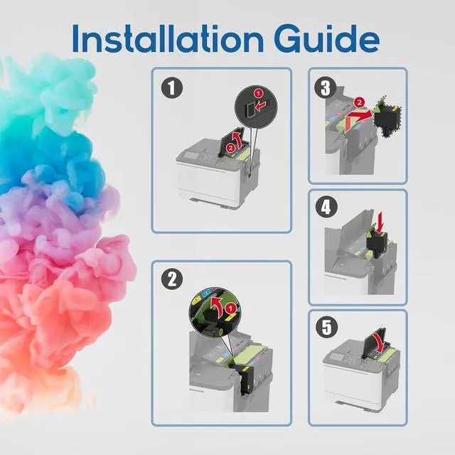 Alt view image 5 of 6 - Ennovor C2310 C2325 Remanufactured Toner Cartridge Replacement for Lexmark C2310K0 C2310C0 C2310M0 C2310Y0 C2325dw MC2325adw C2425dw C2325 MC2425adw C2535dw MC2535adwe MC2640adwe (High Yeild, 4Pack)