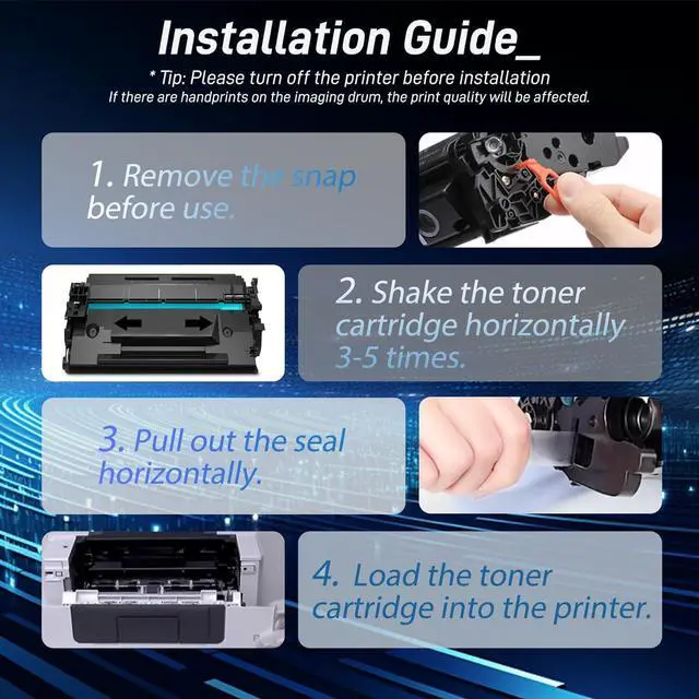 Alt view image 6 of 6 - Ennovor 148A Black Toner Cartridge Replacement for HP 148A Toner for Laser Pro 4001dn 4001dne 4001dw 4001dwe 4001n 4001ne MFP 4101dw 4101dwe 4101fdn 4101fdne 4101fdw 4101fdwe Printer (1 Pack, W1480A)