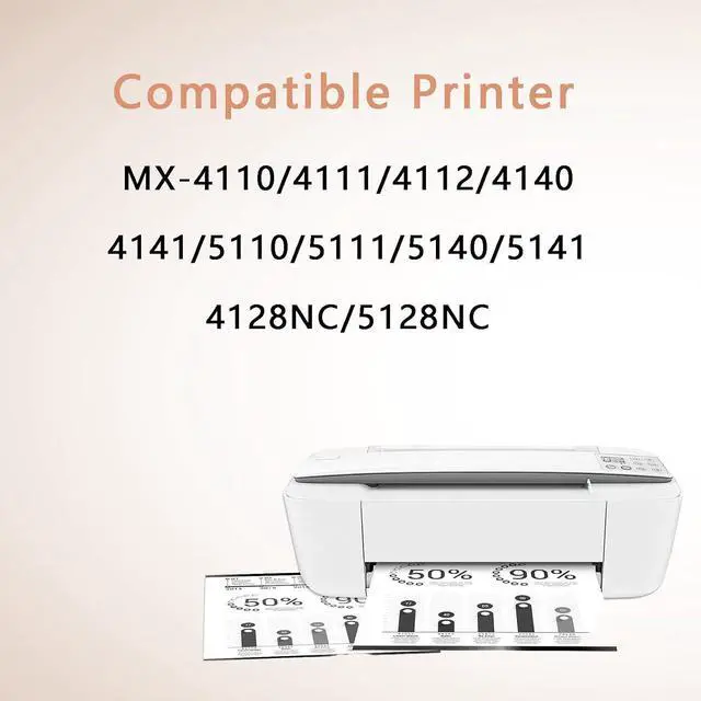 Alt view image 3 of 7 - Ennovor MX-51 Compatible Black Toner Cartridge Replacement (with Chip), for Sharp MX-51, for MX-4110/4111/4112/4140/4141/5110/5111/5140/5141/4128NC/5128NC Printer Black