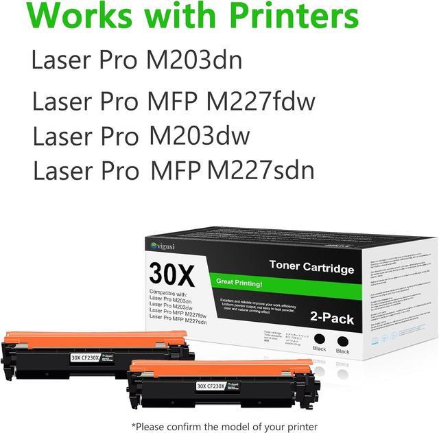 Alt view image 2 of 7 - Ennovor 30X CF230X Black High Yield Toner Cartridge 2Pack(with Chip): Replacement for HP 30X Toner Cartridge Work with Laser Pro M203 Laser Pro MFP M227 Series Printer | CF230X