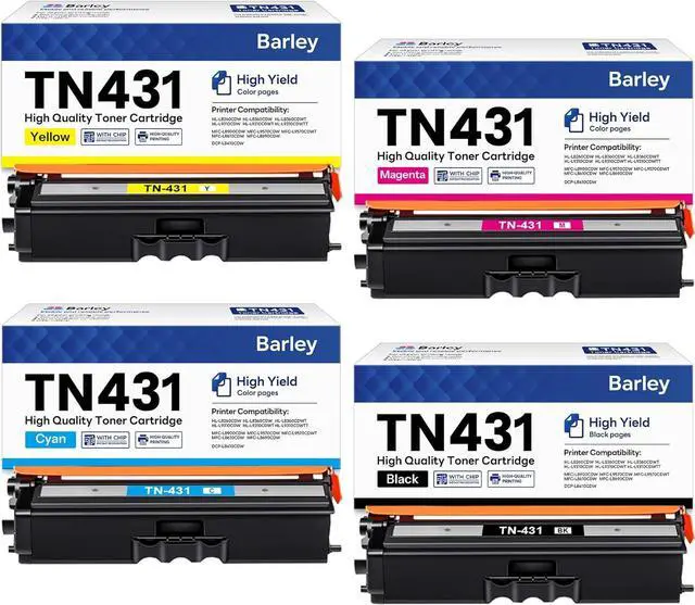 Main image of Ennovor TN-431 TN431 4-Color Toner Cartridge Set 4 Pack Compatible TN431 TN-431 MFC L8900CDW Toner Cartridges Replacement for Brother TN431 TN-431 MFC-L8900CDW HL-L8360CDW Printer Ink.