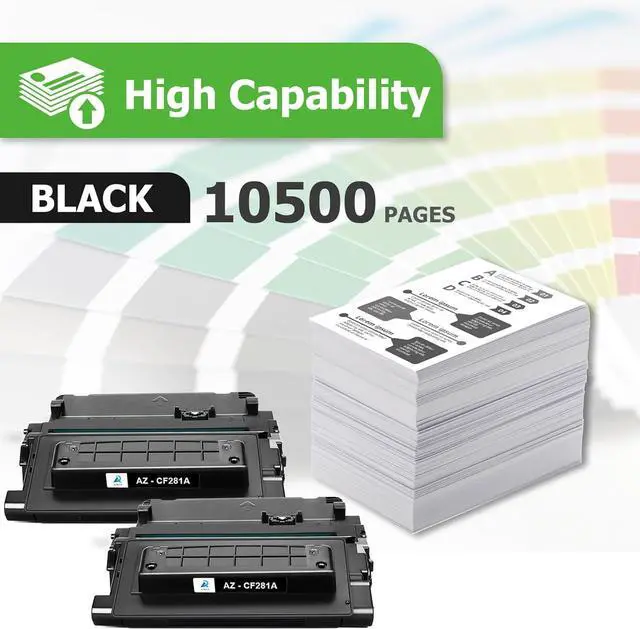 Alt view image 2 of 7 - Ennovor Aztech Compatible Toner Cartridge Replacement for HP 81A CF281A for Enterprise MFP M604 M604n M604dn M605 M605n M606 M630 Printer (Black, 2-Packs)