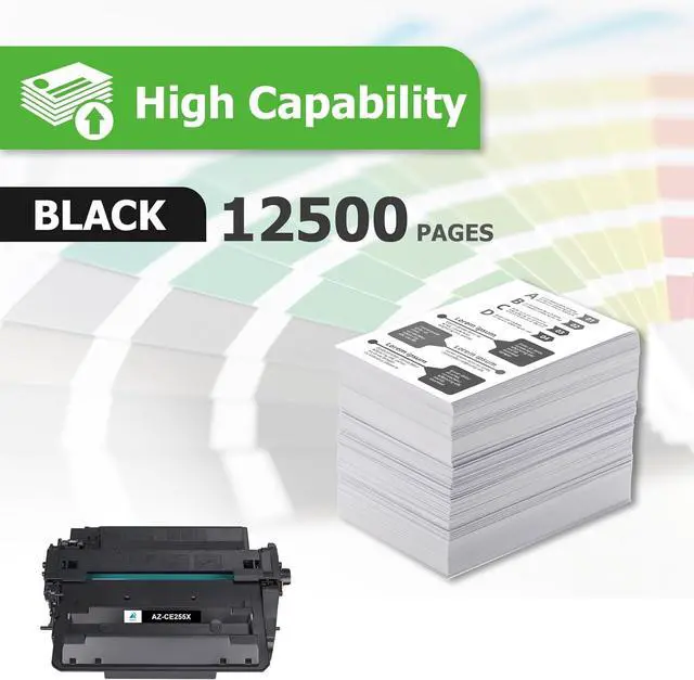 Alt view image 2 of 7 - Ennovor Aztech Compatible Toner Cartridge Replacement for HP CE255X 55X CE255A 55A LaserJet Enterprise P3015dn P3015x LaserJet Pro 500 MFP M521dn M521dw (Black, 2-Packs)