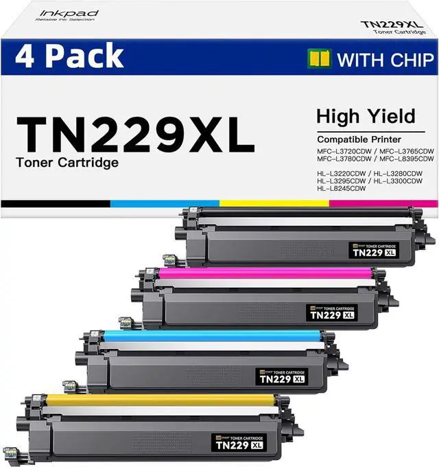 Main image of Ennovor TN229XL Toner Cartridges Compatible Replacement for Brother TN229XL TN-229XL TN-229 TN229 Work with MFC-L3780CDW MFC-L3720CDW HL-L3220CDW HL-3280CDW HL-L3300CDW Printes (4 Pack, Bk/C/M/Y)