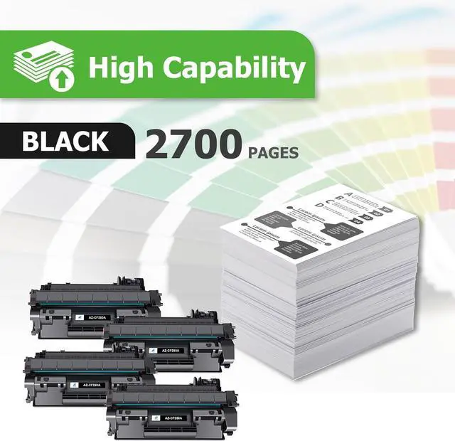 Alt view image 2 of 7 - Ennovor Aztech Compatible Toner Cartridge Replacement for HP 80A CF280A 80X CF280X Pro 400 M401A M401D M401N M401DNE MFP M425DN (Black, 4-Pack)
