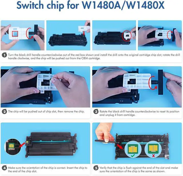 Alt view image 5 of 6 - Ennovor 148X 148A Toner Cartridge Black High Yield 2 Pack Compatible Replacement for HP 148X 148A W1480X W1480A for HP Laserjet Pro 4001dw 4001dn 4001n MFP 4101fdw 4101fdn Printer Ink
