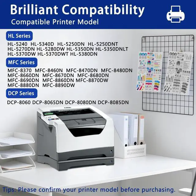 Alt view image 2 of 6 - Ennovor TN620 Compatible TN-620 Black High Yield Toner Cartridge Replacement for Brother TN-620 HL-5240 HL-5250DN MFC-8370 MFC-8460N DCP-8060 Toner (2 Pack)