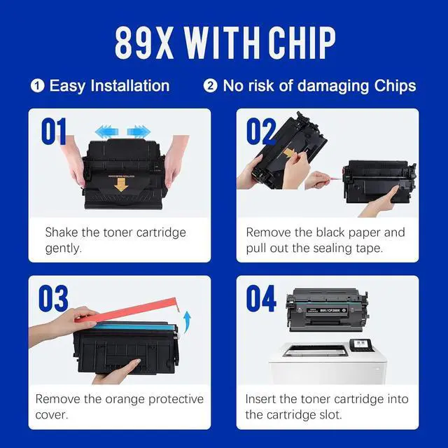 Alt view image 6 of 7 - Ennovor CF289X 89X 89A Black Toner Cartridge (with Chip) Compatible Replacement for HP 89X CF289X 89A CF289A for Enterprise M507n M507dn M507x M507dng MFP M528dn M528f M528c M528z M507 M528 Printer