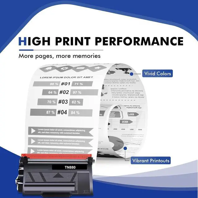 Alt view image 6 of 7 - Ennovor Toner Bank Compatible Toner Cartridge Replacement for TN880 TN 880 for HL-L6200DW MFC-L6700DW MFC-L6800DW HL-L6200DWT HL-L6300DW MFC-L6900DW Super High Yield Printer (Black, 2-Pack)
