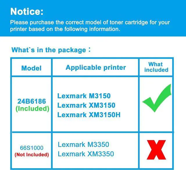 Alt view image 2 of 7 - Ennovor LCL Compatible Toner Cartridge Replacement for Lexmark 24B6186 16000 Pages M3150 XM3150 XM3150H (2-Pack Black)