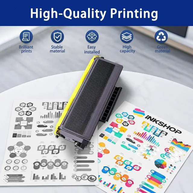 Alt view image 6 of 6 - Ennovor TN620 Compatible TN-620 Black High Yield Toner Cartridge Replacement for Brother TN-620 HL-5240 HL-5250DN MFC-8370 MFC-8460N DCP-8060 Toner (2 Pack)