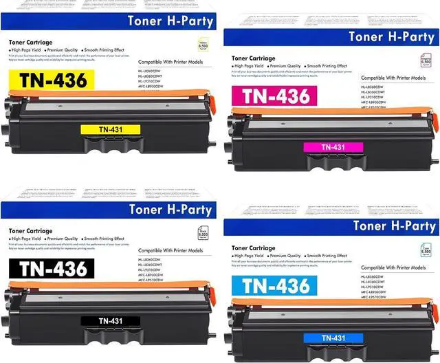 Main image of Ennovor TN436 TN-436 Toner 4-Pack Compatible Replacement for TN436BK TN436C TN436M TN436Y HL-L8360 HL-L8360 HL-L9310 MFC-L8900 MFC-L9570 Printer
