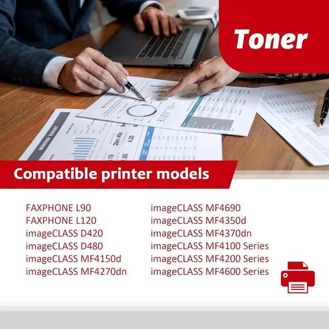 Alt view image 2 of 6 - Ennovor High-Yield 104 Black Toner Cartridge (2-Pack) - Vsenk Compatible CRG-104 Toner Replacement for 104 Toner for imageCLASS D420 D480 MF4150d MF4270dn MF4370dn FAXPHONE L120 L90 Printer, 0263B001