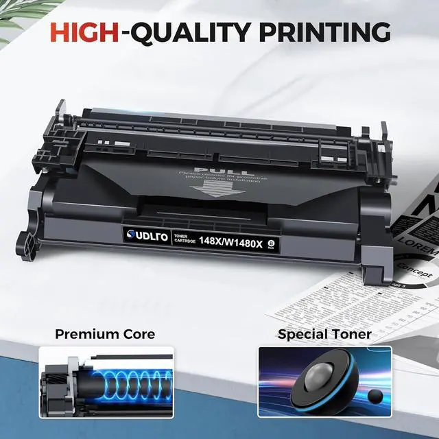 Alt view image 7 of 7 - Ennovor 148X Toner Cartridge (No Chip) - Replacement for HP 148A Toner Cartridge, 148X W1480X Compatible with HP Laserjet Pro 4001dw 4001dn 4001n MFP 4101fdw 4101fdn Series Printers (Black, 1 Pack)
