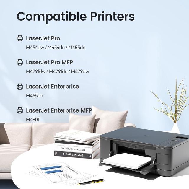 Alt view image 4 of 7 - Ennovor XJI 414A (with Chip) Compatible Toner Cartridges Replacement for HP 414 A X W2020A W2021A W2022A 414X Ink 4 Pack, for Color Laser Jet Pro MFP M479fdw M479fdn M479 M454dw M454dn M455dn Printer