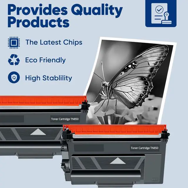 Alt view image 5 of 7 - Ennovor TN850 High Yield Toner Cartridge 2-Pack Replacement for Brother TN-850 TN820 Compatible with HL-L5200DW HL-L6200DW MFC-L5705DW MFC-L5800DW MFC-L5900DW DCP-L5600DN Printers