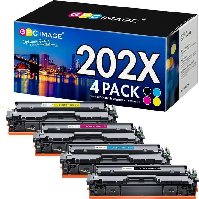 Main image of Ennovor GPC Image Compatible 202X Toner Cartridge Replacement for HP 202X 202A CF500X CF500A to use with Laserjet Pro MFP M281fdw M254dw M281cdw M281 M281dw M280nw Toner Printer (1B 1C 1M 1Y, 4 Pack)