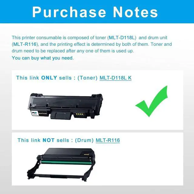 Alt view image 3 of 7 - Ennovor LCL Compatible Toner Cartridge Replacement for Samsung MLT-D118L MLT-D118S D118L 118L D118S 4000 Pages M3065FW M3015DW (2-Pack Black)