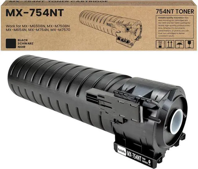 Main image of Ennovor MX-754NT Toner Cartridge High Yield Black MX754NT 754NT Toner Replacement for Sharp MX-754NT Toner Cartridge for MX-M6508N MX-M7508N MX-M654N MX-M754N MX-M7570 Printer Ink 1-Pack