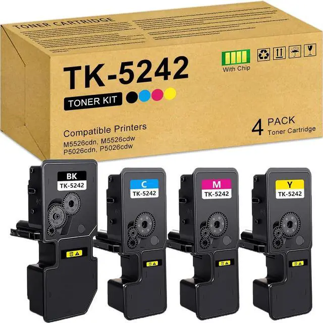 Main image of Ennovor TK5242 TK-5242 Replacement for Kyocera TK5242 TK-5242 Toner Cartridge Set Compatible for Kyocera ECOSYS M5526cdn / M5526cdw / P5026cdn / P5026cdw Laser Printers (4PACK)