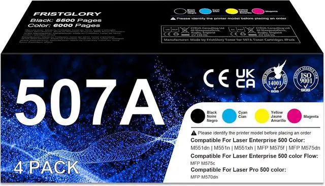 Main image of Ennovor 507A Toner Cartridge Set CE400A CE401A CE402A CE403A Replacement for M551 M551n M551dn M551xh M570dn M570dw M575f Printer (Black,Cyan, Magenta, Yellow 4 Pack)