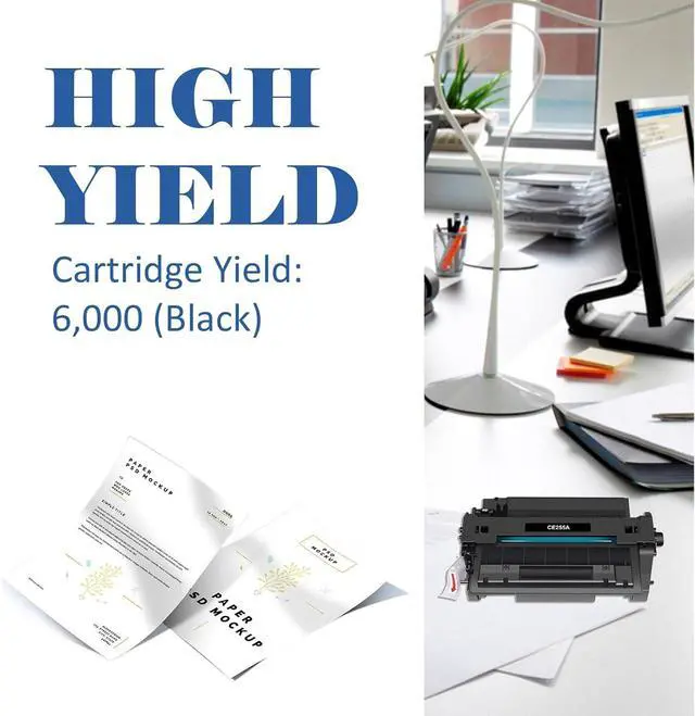 Alt view image 3 of 7 - Ennovor P3015 CE255A 55A Black Toner Cartridge 4-Pack Compatible Replacement for HP 55A CE255A 55X CE255X for HP P3015 P3015x P3015dn Pro 500 MFP M521dw M521dn M521 M525 Printer Ink