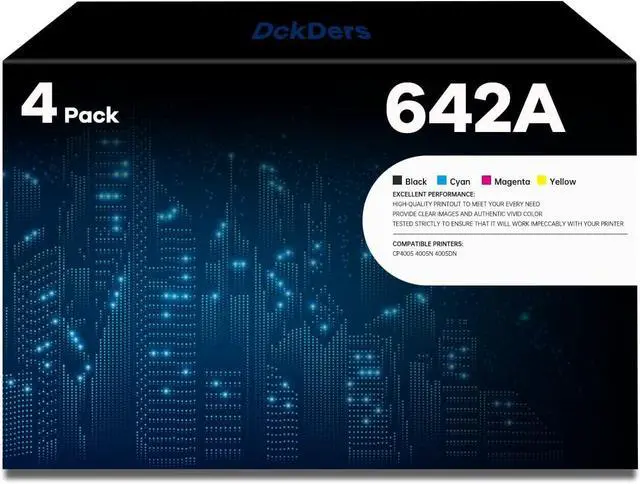 Main image of Ennovor 642A Black Cyan Yellow Magenta Toner Cartridge | Replacement for HP 642A CB400A CB401A CB402A CB403A Toner Cartridge Works with HP Color CP4005 4005n 4005dn Printer